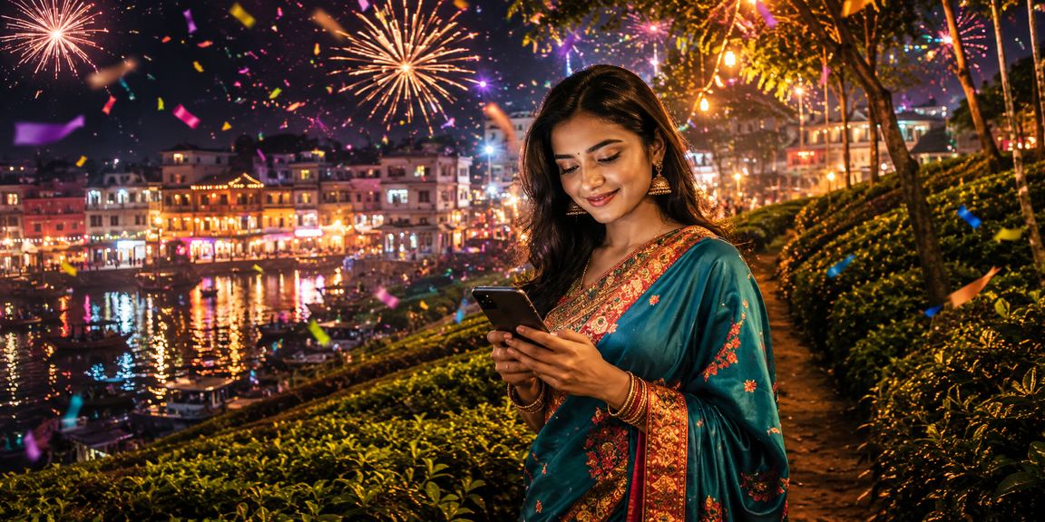নারায়ণগঞ্জে চা বাগানের পটভূমিতে মোবাইলে বেটিং করছেন একজন ব্যবহারকারী